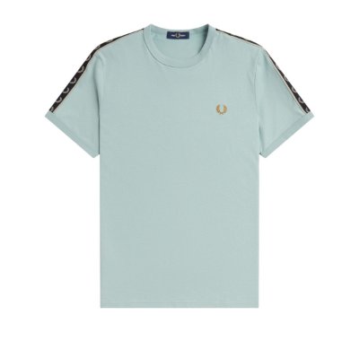 Fred Perry - Contrast Tape Ringer T-Shirt - Zilverblauw/ Grijs afbeelding