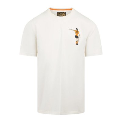 Cruyff - Nederland Dos Rayas Graphic T-Shirt - Crème Wit afbeelding