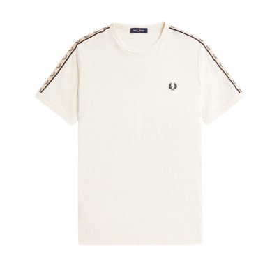 Fred Perry - Contrast Tape Ringer T-Shirt - Ecru/ Zwart afbeelding