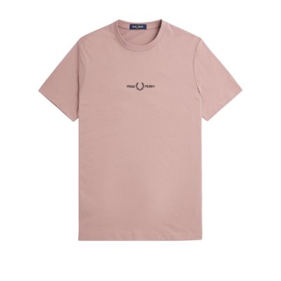 Fred Perry - Embroidered T-Shirt - Dark Pink afbeelding