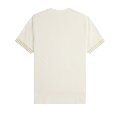 Fred Perry – Striped Cuff T-Shirt – Ecru