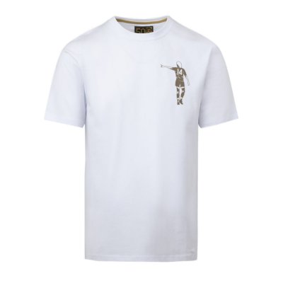 Cruyff - Dos Rayas Print T-Shirt - Wit/ Goud afbeelding