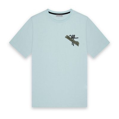 Off The Pitch - Tape Off Slim Fit T-Shirt - Pastel Blue afbeelding