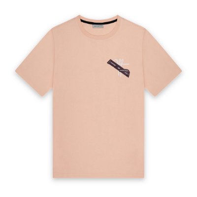 Off The Pitch - Tape Off Slim Fit T-Shirt - Peachy Keen afbeelding