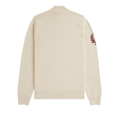 Fred Perry – Laurel Wreath Mock Neck Sweater – Oatmeal