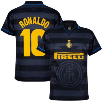 Inter Milan Retro Shirt Uit 1997-1998 + Ronaldo 10 Inter Milan Retro Shirt Uit 1997-1998 + Ronaldo 10