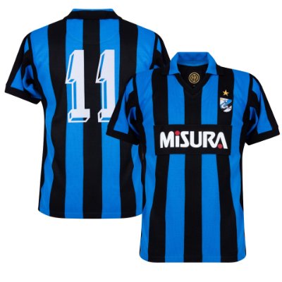 F.C. Internazionale Retro Voetbalshirt 1986 + 11 (Rummenigge) afbeelding