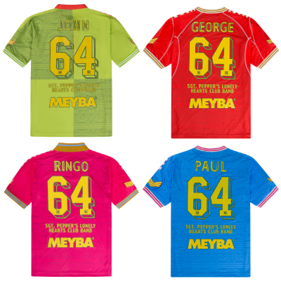 Meyba x The Beatles Sgt Pepper Voetbalshirts 4 Stuks