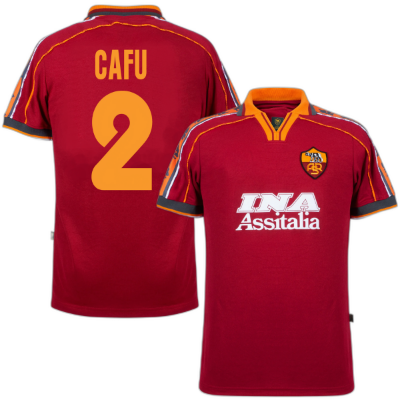AS Roma Retro Voetbalshirt 1998-1999 + Cafu 2 afbeelding