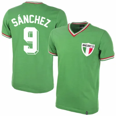 Mexico retro voetbalshirt 1980's + Sanchez 9 afbeelding