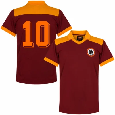 AS Roma Retro Voetbalshirt 1980 + Nummer 10 afbeelding