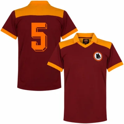 AS Roma Retro Voetbalshirt 1980 + Nummer 5 afbeelding