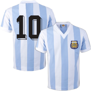 Argentina Retro Football Shirt World Cup 1982 + Number 10 (Maradona) Argentina Retro Football Shirt World Cup 1982 + Number 10 (Maradona)