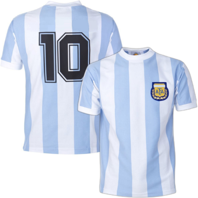 Argentinië Retro Voetbalshirt WK 1986 + Nummer 10 afbeelding