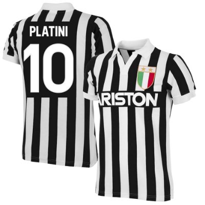 Juventus Ariston Retro Voetbalshirt 1984-1985 + Platini 10 afbeelding