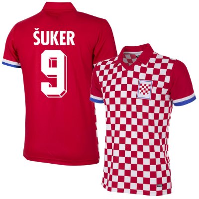 Kroatië Retro Voetbalshirt 1992 + Suker 9 afbeelding