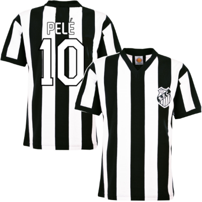 Santos Retro Voetbalshirt 1970's + Pelé 10 afbeelding