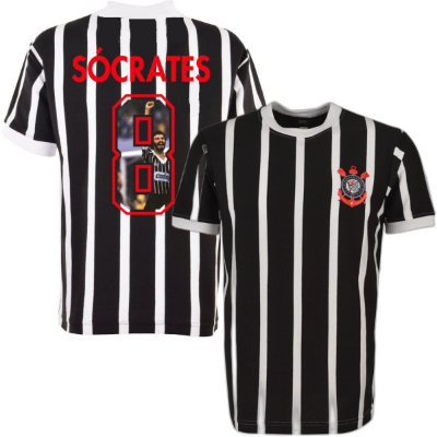 Corinthians Retro Voetbalshirt 1977 + Socrates 8 (Photo Style) afbeelding