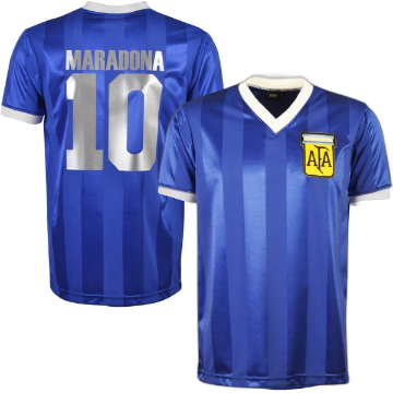 TOFFS - Argentina Retro Football Away Shirt WC 1986 + Maradona 10 TOFFS - Argentina Retro Football Away Shirt WC 1986 + Maradona 10