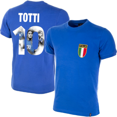 Italië retro voetbalshirt 1970's + Totti 10 (Photo Style) afbeelding