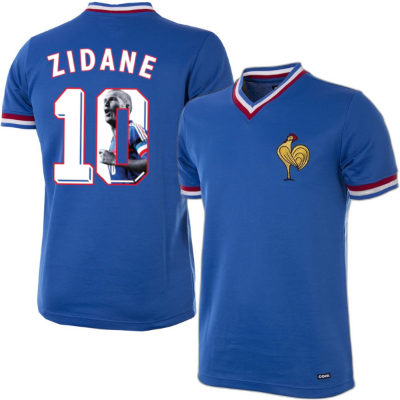Frankrijk Retro Voetbalshirt 1971 + Zidane 10 (Photo Style) afbeelding
