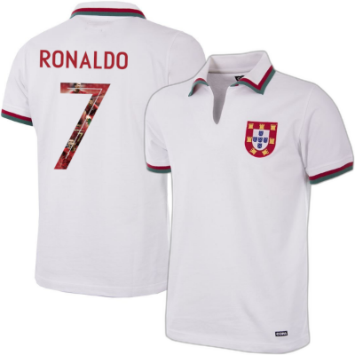 Portugal Retro Voetbalshirt Uit 1972 + Ronaldo 7 (Photo Style) afbeelding