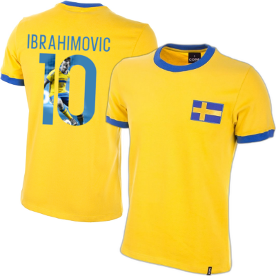 Zweden Retro Voetbalshirt 1970's + Ibrahimovic 10 (Photo Style) afbeelding