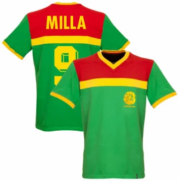 Cameroon Retro Football Shirt 1989 + Milla 9 Cameroon Retro Football Shirt 1989 + Milla 9
