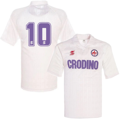 ABM - Fiorentina Retro Uitshirt 1988-1989 + Nummer 10 afbeelding