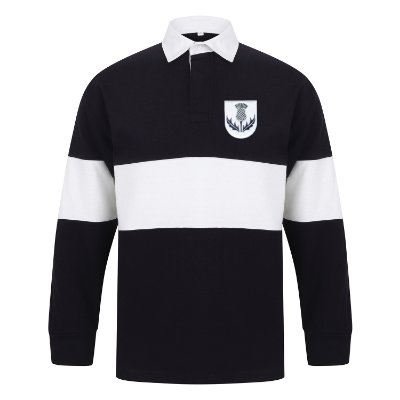 Rugby Vintage - Schotland Panelled Retro Rugby Shirt - Navy/ Wit afbeelding