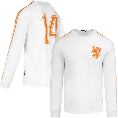 Cruyff - Holland Retro Uitshirt WK 1974 + Nummer 14 (Lange Mouwen) afbeelding