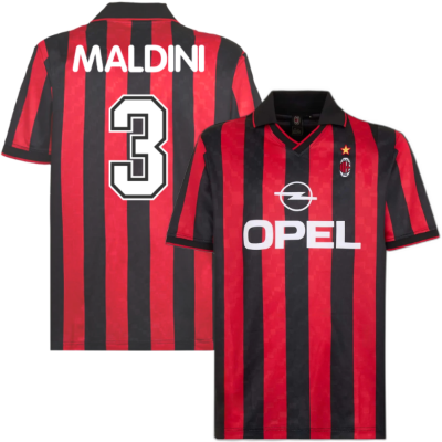AC Milan Retro Voetbalshirt 1995-1996 + Maldini 3 afbeelding