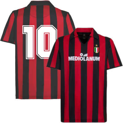 AC Milan Retro Voetbalshirt 1988-1989 + Nummer 10 afbeelding