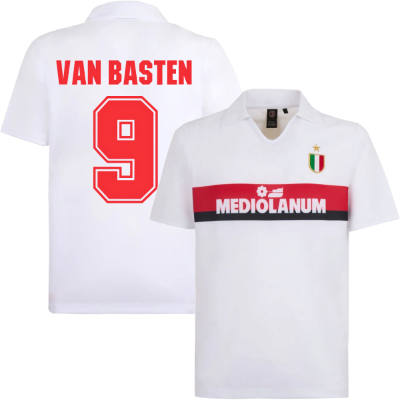 AC Milan Retro Uitshirt 1988-1989 + Van Basten 9 afbeelding