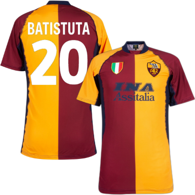 AS Roma Retro Voetbalshirt 2001-2002 + Batistuta 20 afbeelding