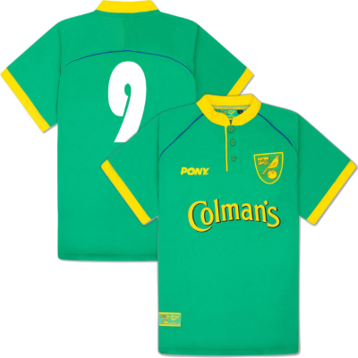 Pony - Norwich City FC Retro Uitshirt 1997-1999 + Nummer 9 afbeelding