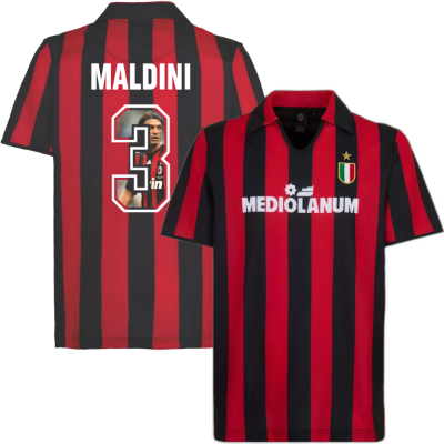 AC Milan Retro Voetbalshirt 1988-1989 + Maldini 3 (Photo Style) afbeelding
