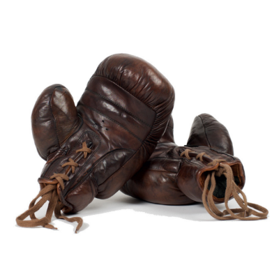 JW & Sons - Vintage Leren Boxhandschoenen 1920 - Donkerbruin afbeelding