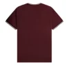 Afbeeldingen van Fred Perry - Twin Tipped T-Shirt - Oxblood/ Ecru