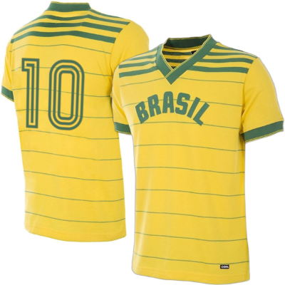 Brazilië Retro Voetbalshirt 1984 + Nummer 10 afbeelding