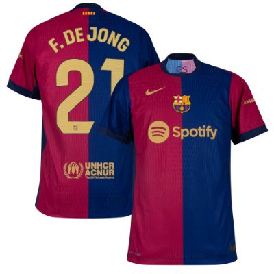 FC Barcelona Shirt Thuis 2024-2025 + F. De Jong 21 afbeelding