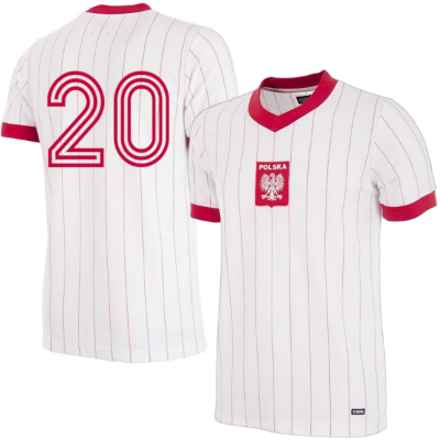 Polen Retro Voetbalshirt WK 1982 + Nummer 20 (Boniek) afbeelding
