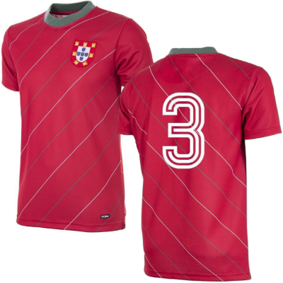 Portugal Retro Voetbalshirt 1984 + Nummer 3 afbeelding