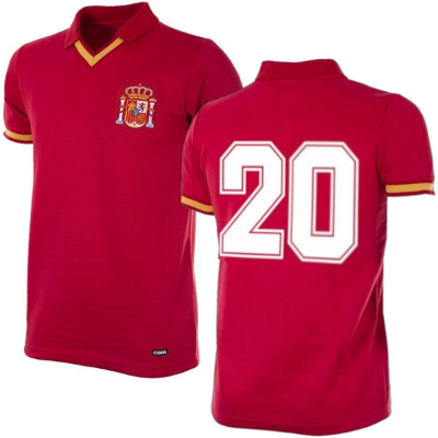 Spanje Retro Voetbalshirt 1988 + Nummer 20 (Míchel) afbeelding