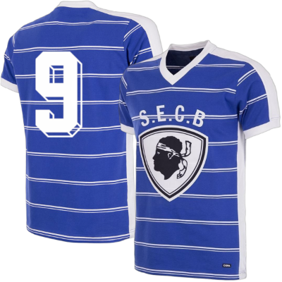 SC Bastia Retro Voetbalshirt 1981-1982 + Nummer 9 (Milla) afbeelding