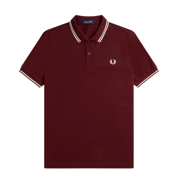 Afbeeldingen van Fred Perry - Twin Tipped Poloshirt - Oxblood/ Ecru