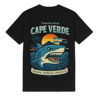 FC ELEVEN - Kaapverdië Tubaroes Azuis Heavy T-Shirt - Zwart afbeelding
