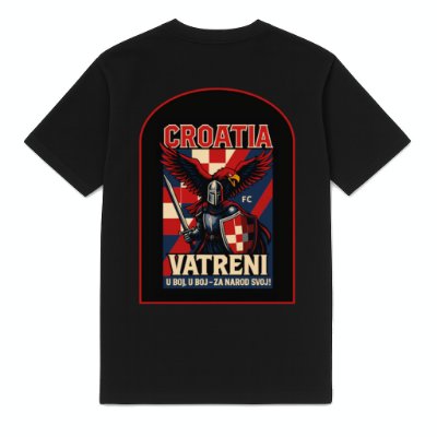 FC ELEVEN - Kroatië Vatreni Heavy T-Shirt - Zwart afbeelding