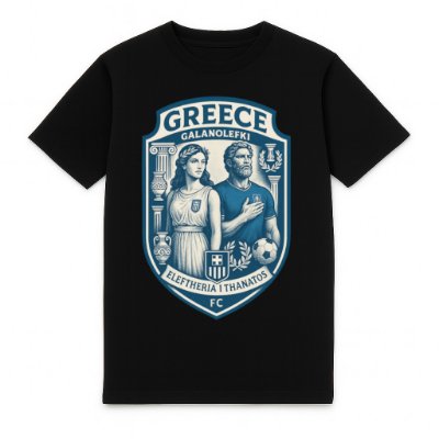 FC Eleven - Griekenland Galanolefki Heavy T-Shirt - Zwart afbeelding