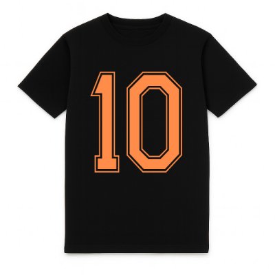 FC Eleven - 1974 Eigen Rugnummer Casual Heavy T-Shirt - Zwart afbeelding